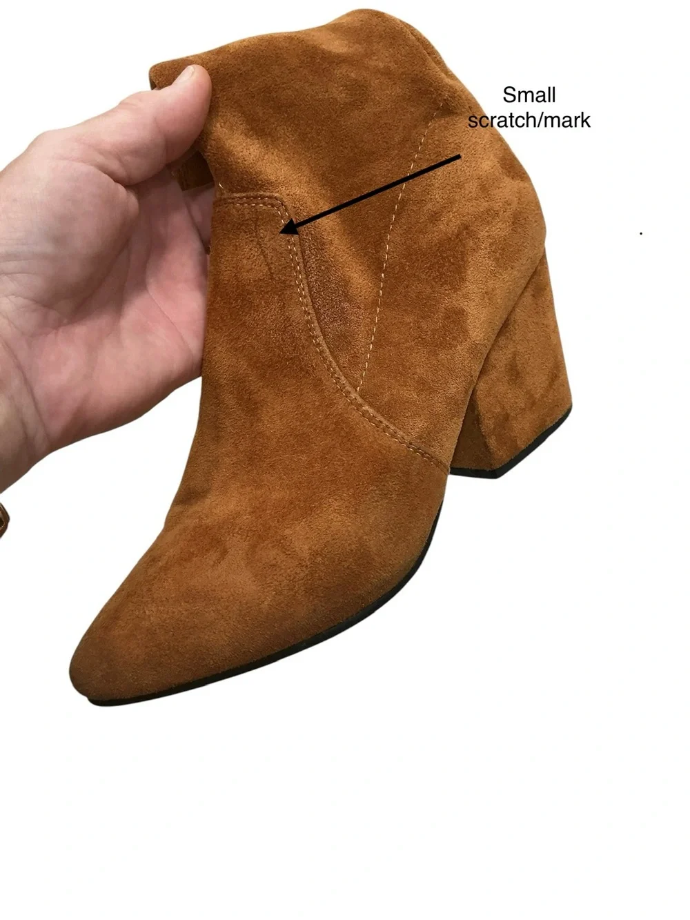 Goodnight Macaroon Marlo Thigh High Boots Women 6 Brown Suede OTK Block Heel